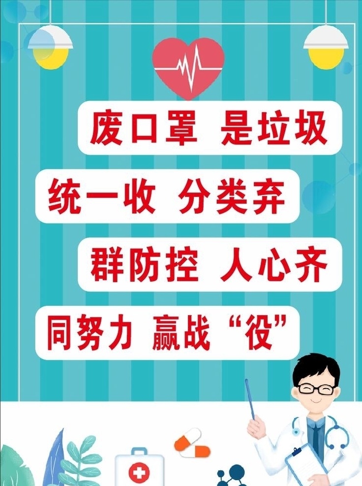 废口罩 防疫标语 防疫海报 展板 防疫 新冠肺炎海报