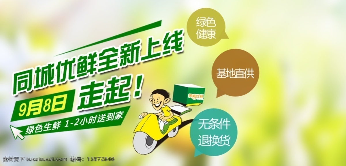 网站上线 送货上门 生鲜 绿色 生态