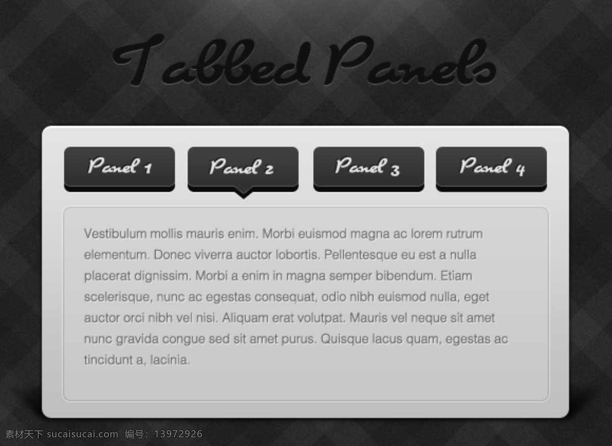 黑暗 标签 面板 界面 元素