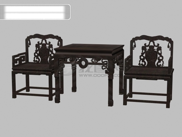 3d明清桌椅 明清桌椅 桌 椅 椅子 3d 3d素材 3d设计 3d效果图 max 灰色