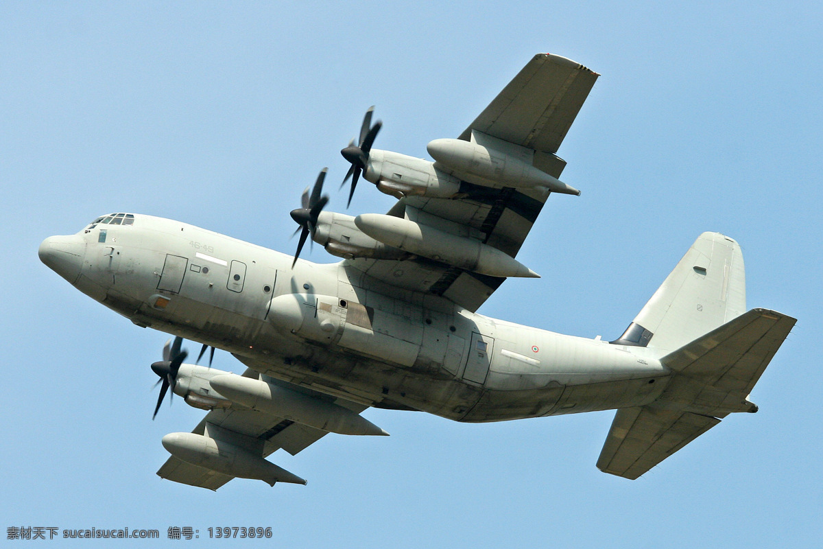 航空图片 交通工具 军事武器 现代科技 运输机 c 130运输机 大型飞机 军用运输机 c130 大力神 意大利空军 矢量图