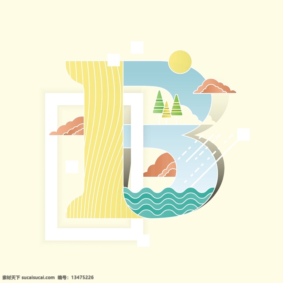 字母 矢量 插图 平面 风景 相 结合 背景 标志 抽象背景 抽象 几何 树叶 自然 景观 艺术 色彩 文字 数字 形状 几何背景 装饰 丰富多彩 创意