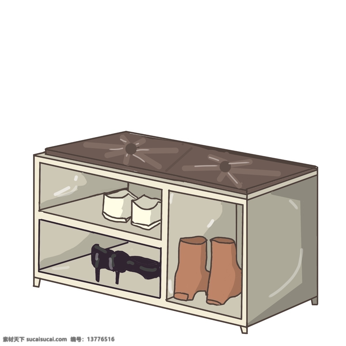 手绘 鞋柜 家具 插画 手绘家具插画 创意家具插画 洁净的家具 精美的家具 一尘不染 高跟鞋
