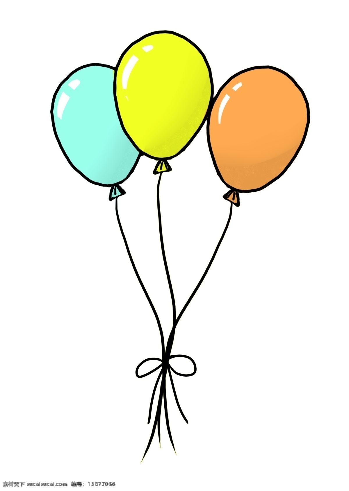 生日 气球 卡通 插画 飘扬的气球 卡通插画 生日快乐 蛋糕 过生日 生日会 生日蛋糕 生日的气球