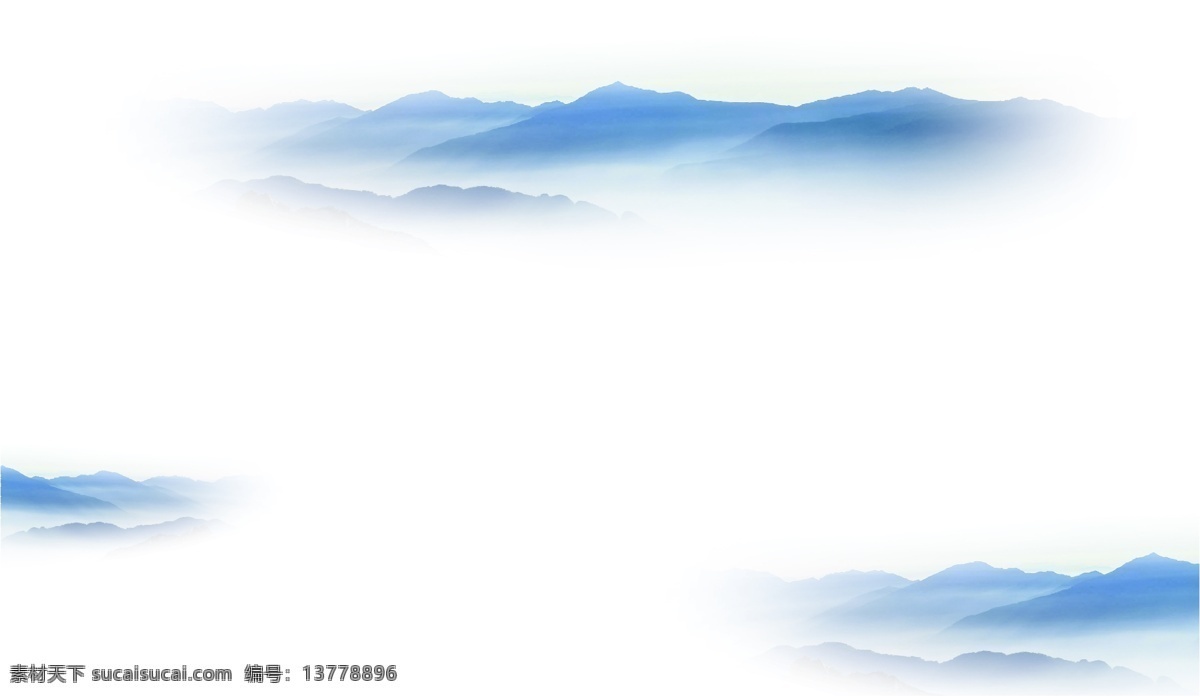 高山 云雾 矢量图 其他矢量图
