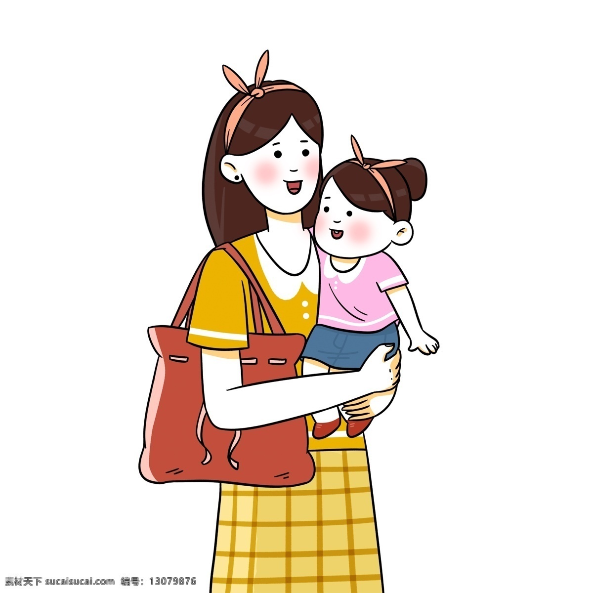 抱 女儿 妈妈 图案 元素 人物 女孩 母女 母亲节人物 母亲节 卡通人物 元素设计 简约 创意元素 免抠元素