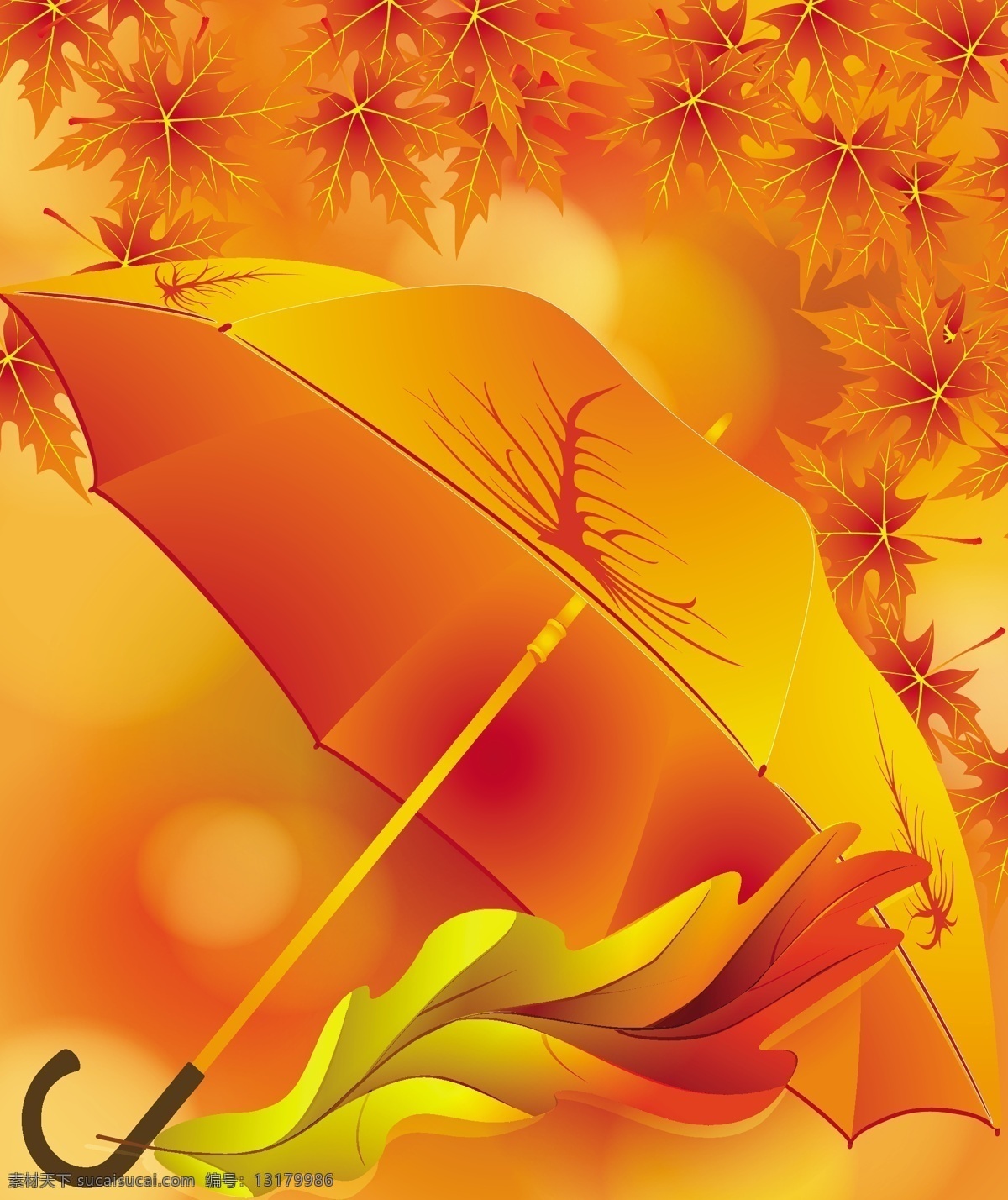 秋季 元素 背景 枫叶 伞 矢量图 花纹花边