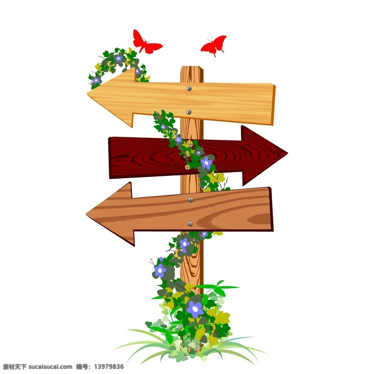 木质 藤本植物 标志 矢量 材料 符号 蝴蝶 花卉 木 木板 牵牛花 藤 野花 颗粒状 伤口 矢量图 日常生活