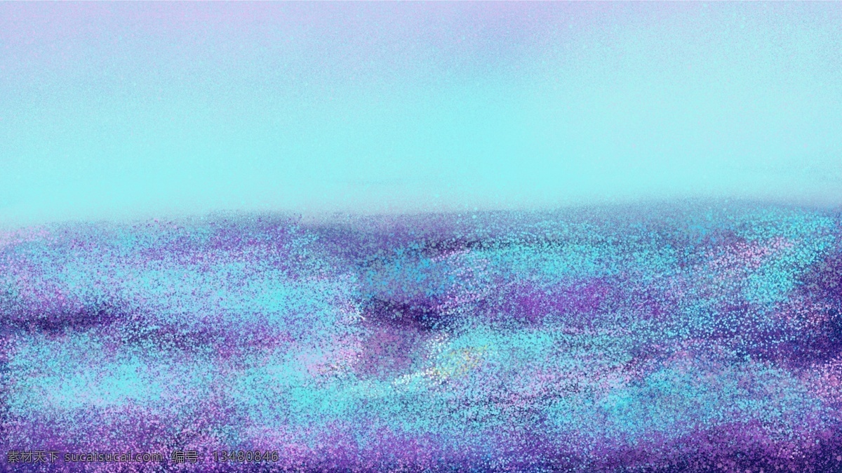 紫色 花海 天空 相映 背景