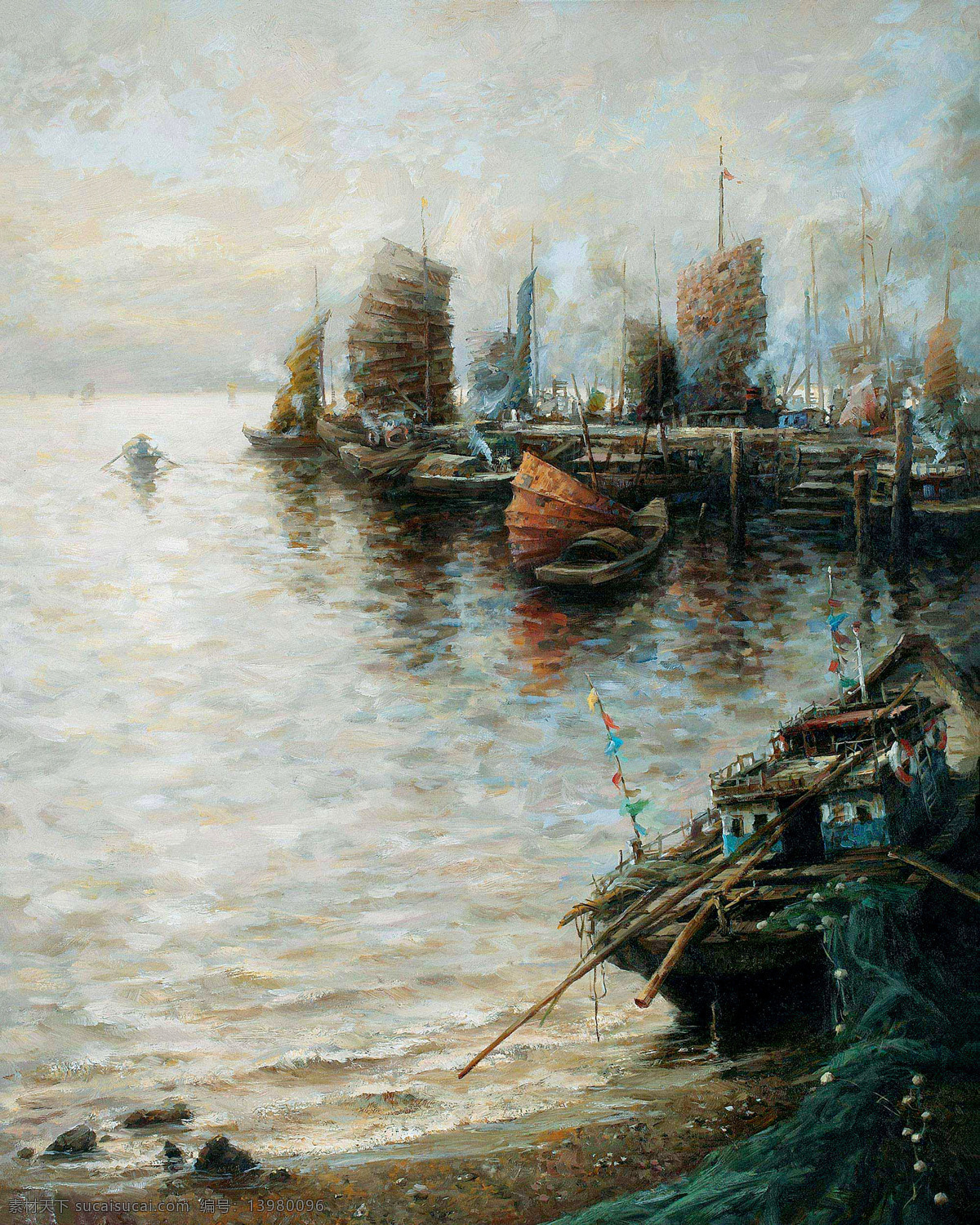 船只 风景画 海湾 绘画书法 码头 美术 文化艺术 海巷设计素材 海巷模板下载 海巷 油画 油画艺术 油画作品38 家居装饰素材 山水风景画