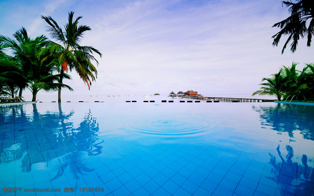 海景椰林 海岸风光 海岸沙滩 椰树 度假 水 海岸线 斑斓的大海 小岛 岩石 蓝色海洋 自然风景 建筑景观 自然景观