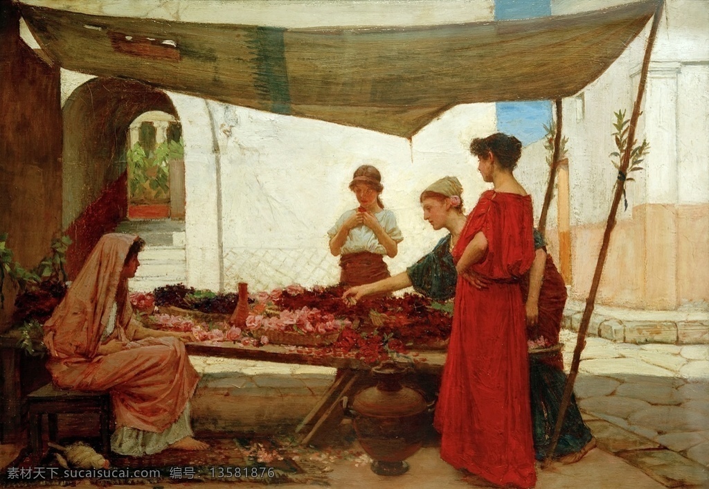 欧式 古典 人物 生活 油画 美女油画 精美人物油画 女性人物油画 妇女油画 少女油画 生活场景油画 沃特豪斯油画 欧式古典油画 复古油画 人物油画 写实人物 人物形象油画 装饰画 田园生活 形象 装饰 文化艺术 绘画书法
