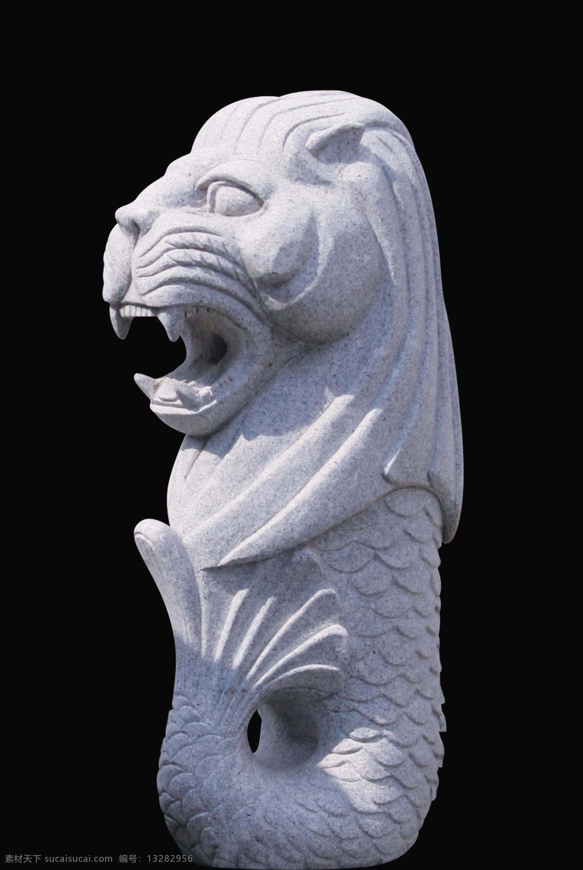 狮子头 鱼 身体 雕塑 狮子头雕塑 鱼身体雕塑 动物雕塑 奇怪的动物 psd源文件