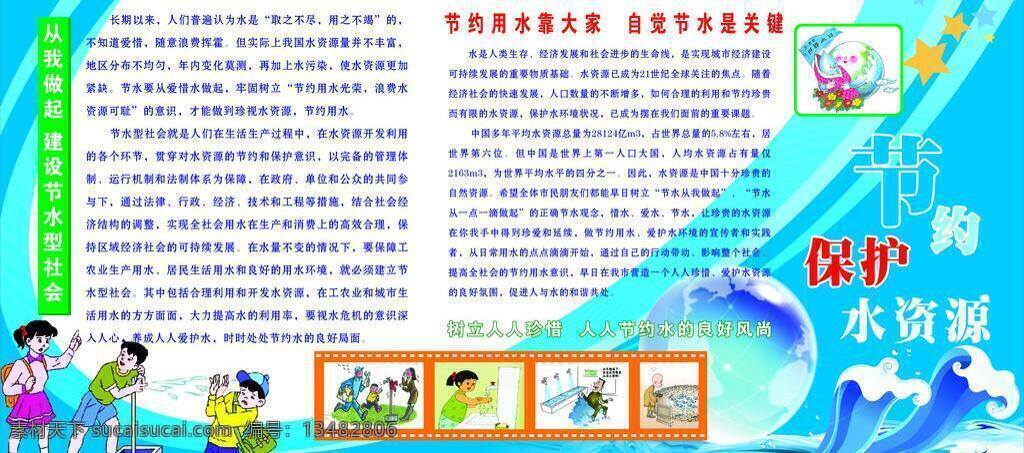节约 水资源 节约水 科普 科普宣传栏 展板模板 珍惜水资源 节约水资源 水宣传栏 矢量
