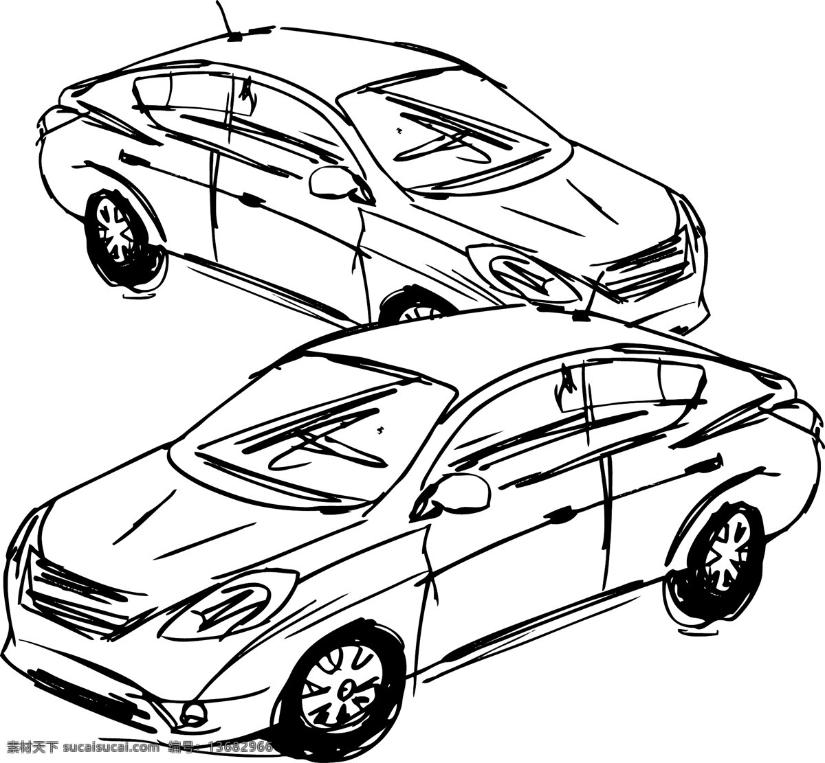 汽车 矢量 插画 草图 矢量图 其他矢量图