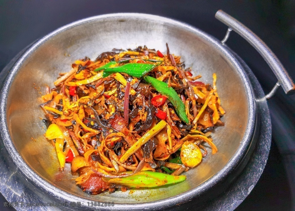 干 锅 什锦 野菜 炒 腊肉 什锦炒腊肉 干锅什锦菜 滋味肉 金牌滋味肉 招牌滋味肉 平锅什锦 干锅 香辣炒什锦 香辣什锦 炒腊肉 餐饮美食 传统美食