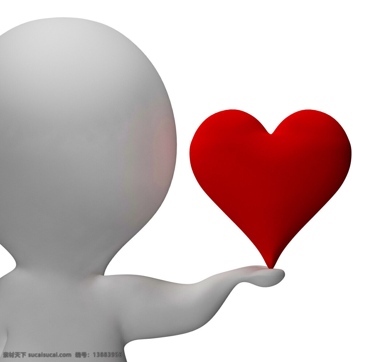 心脏 三维 特征 表明 爱 情人节 白色