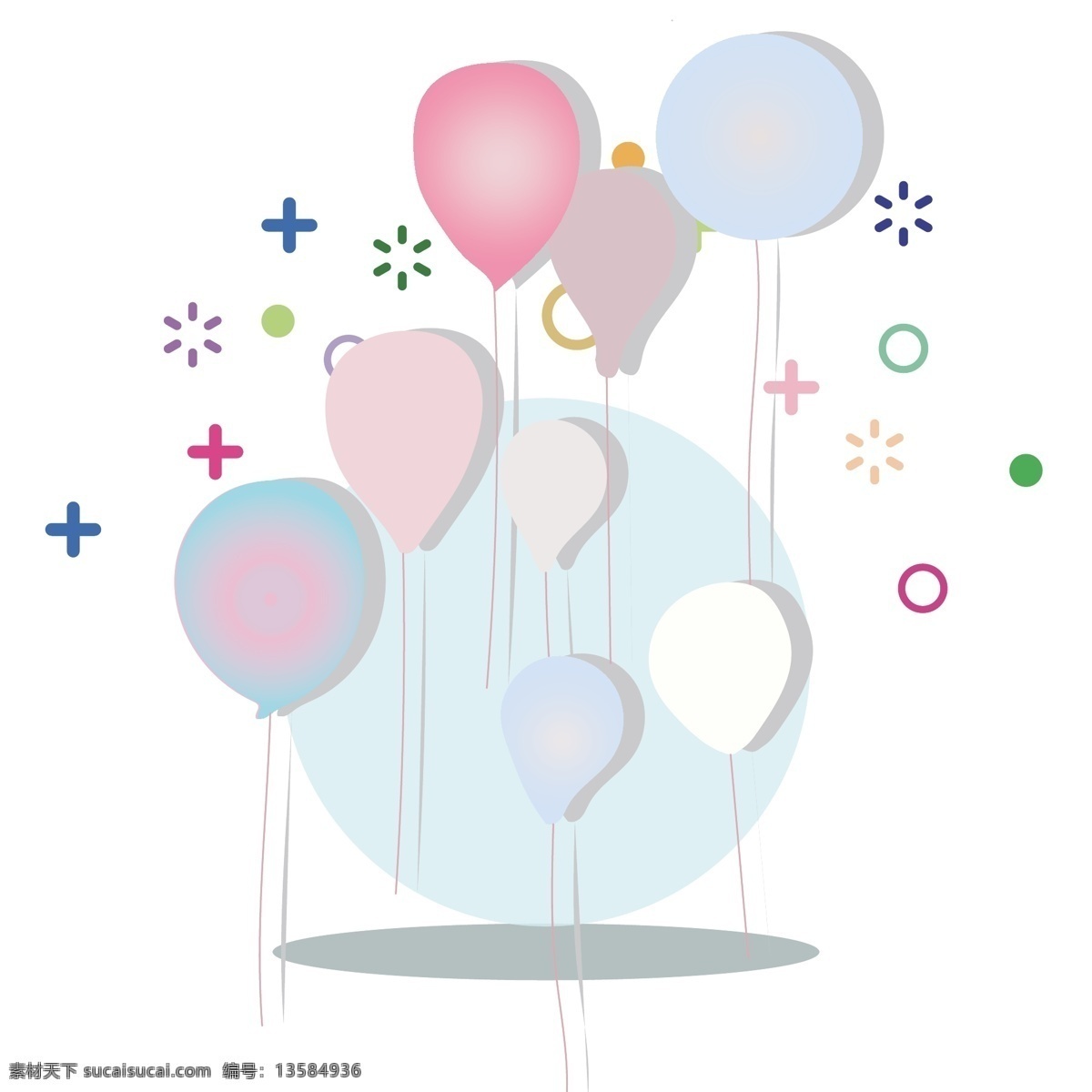 绿色 情人节 物品 图形 元素 气球 简约 小清新 绿色情人节 粉色气球 粉色 日系