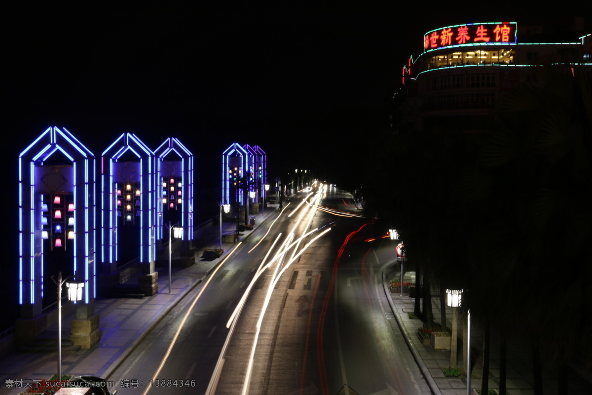 城市夜景 桂林 夜景 车流 解放桥 旅游摄影