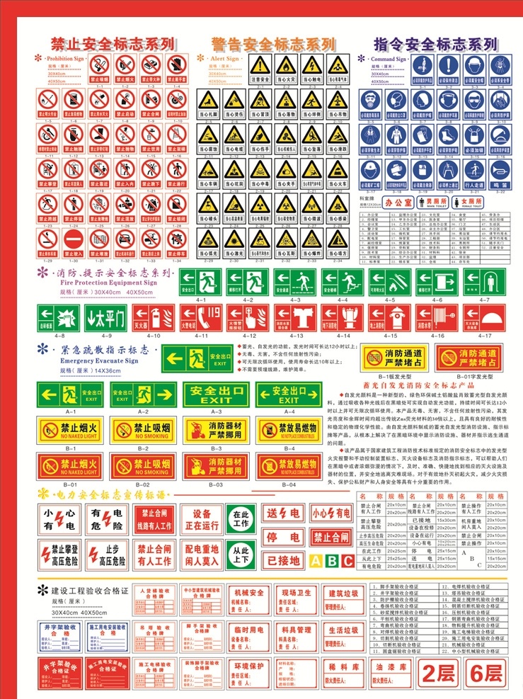 安全标志 禁止标志 消防标志 指令标志 合格证 标志