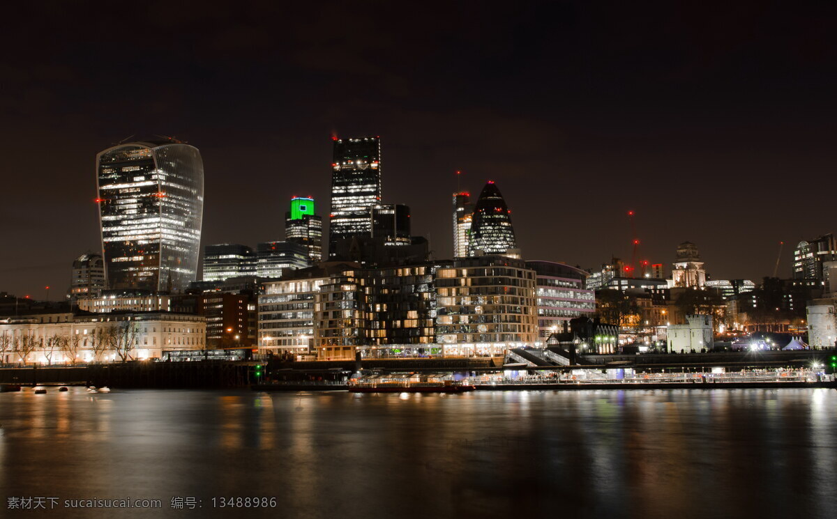 璀璨 城市 夜景 高清 英国 伦敦 城市夜景 高楼 大厦