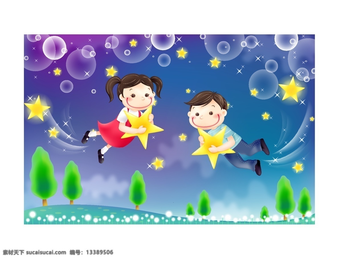 梦幻 卡通 hanmaker 韩国 设计素材 库 梦幻儿童 梦幻卡通 矢量 嘻嘻游玩飞翔