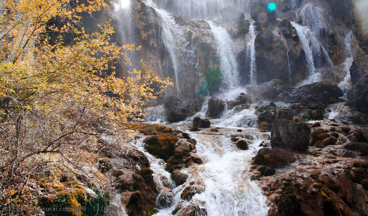 树正瀑布 九寨沟 旅游摄影 自然风景 瀑布 树 石头 秋水 湖水 山 山水 九寨秋水