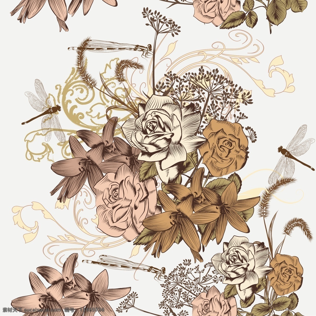 花卉图案设计 背景 图案 花卉 叶 自然 花卉背景 花卉图案 墙纸 颜色 树叶 丰富多彩 无缝模式 自然背景