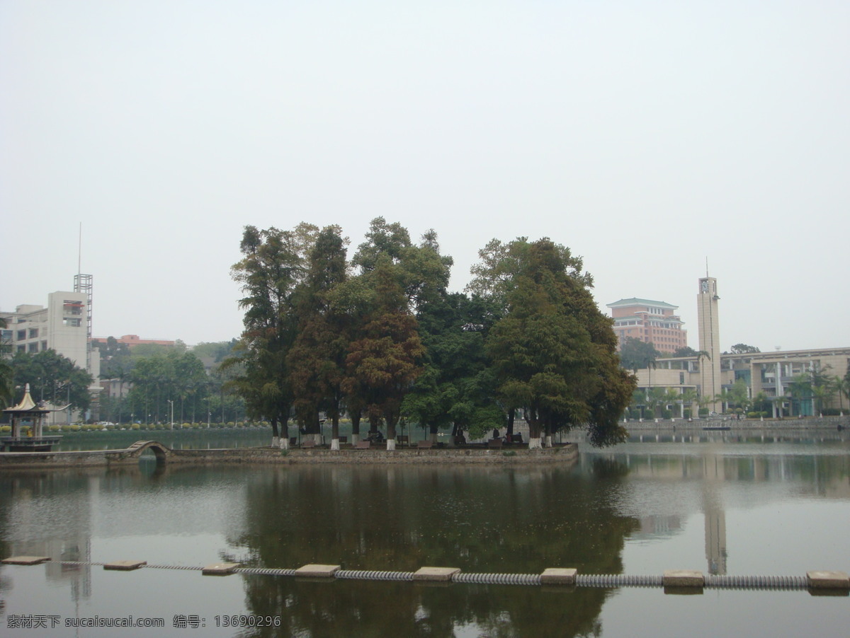 华南理工大学 华工 校园 湖水 大树 绿树 建筑摄影 建筑园林