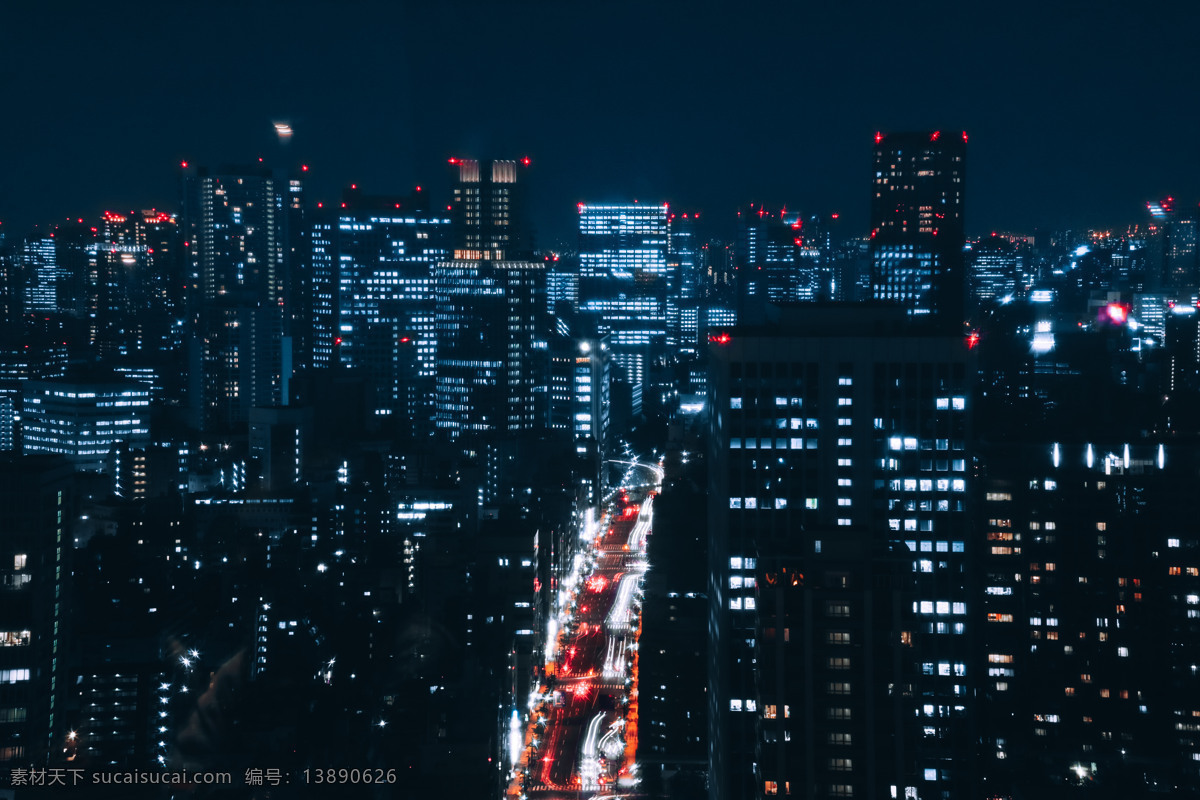 繁华都市 夜景城市 灯光 城市道路 高楼大厦 航拍城市 车道 旅游摄影 国外旅游