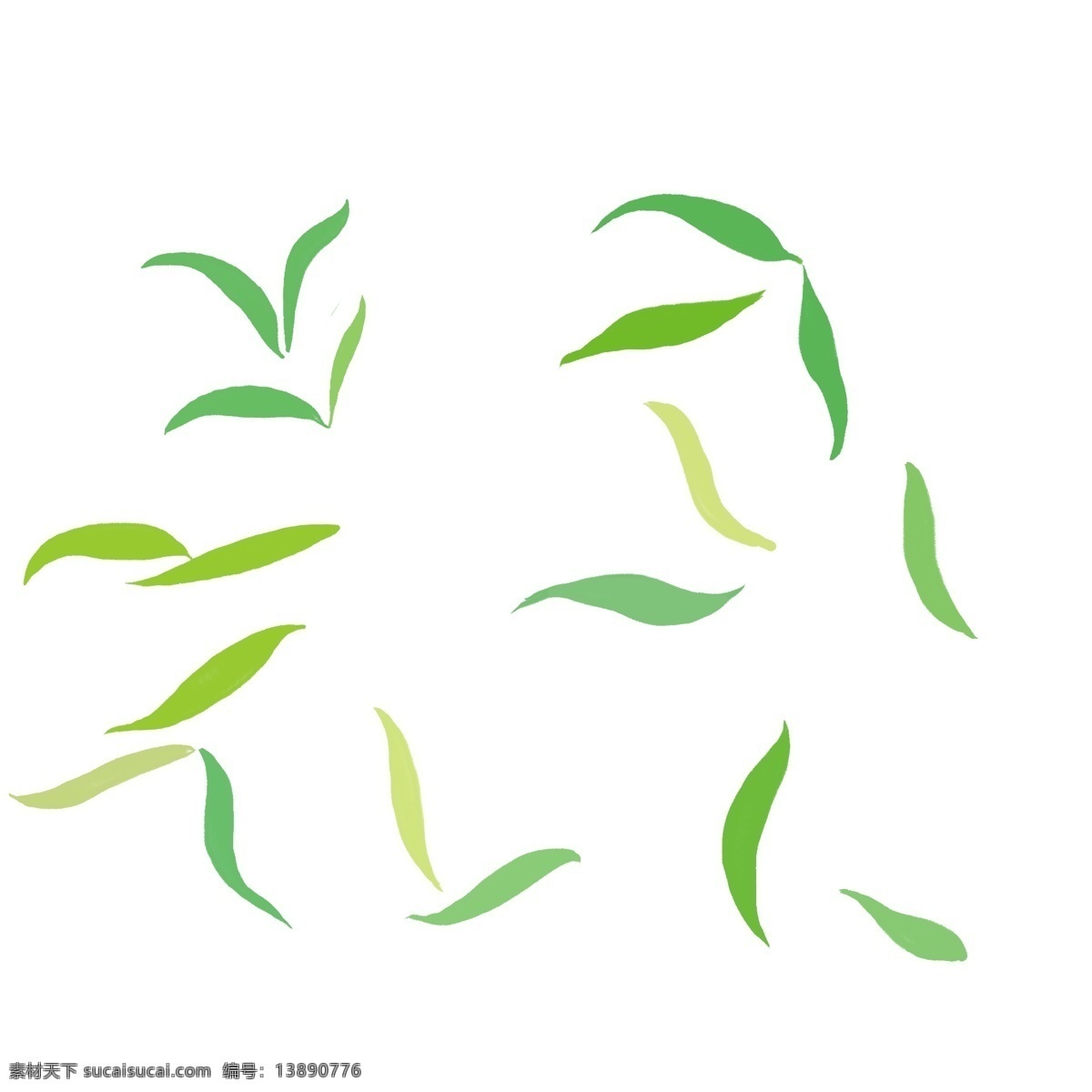 清明节 漂浮 柳 树叶 卡通 漂浮的柳树叶 绿色树叶 植物 海报 banner 手账