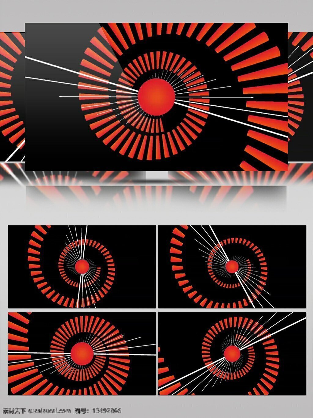 红色 螺旋 几何 花纹 视频 动态视频素材 高清视频素材 环绕 视频素材 圆圈