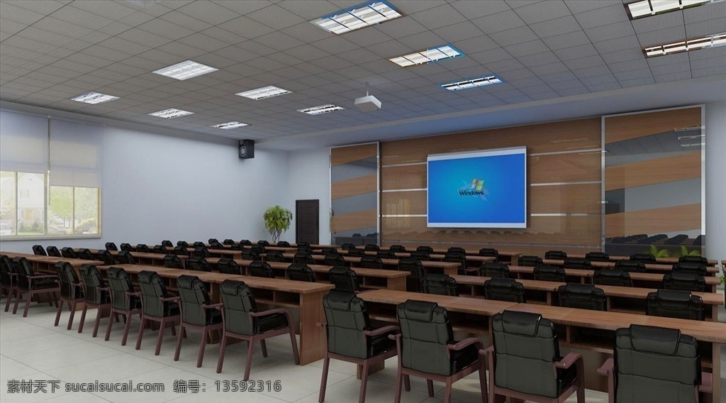 大会议室 讲台 三四百人会场 会议大厅 屏幕 3d设计 max