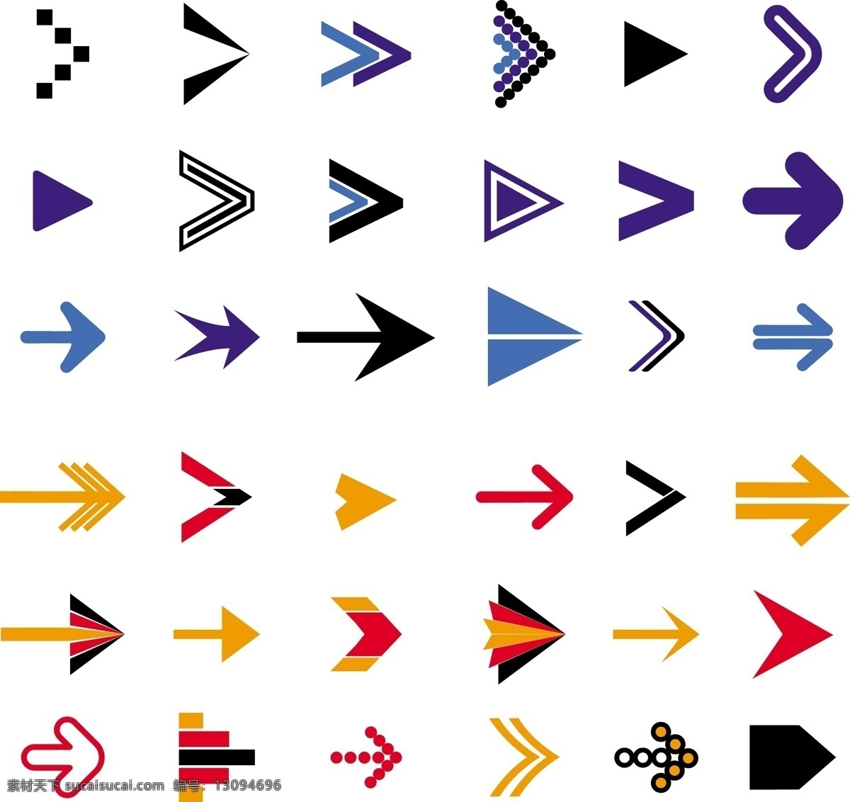 彩色箭头收藏 箭头 图标 符号 颜色 方向 箭头图标 信号 集合 白色