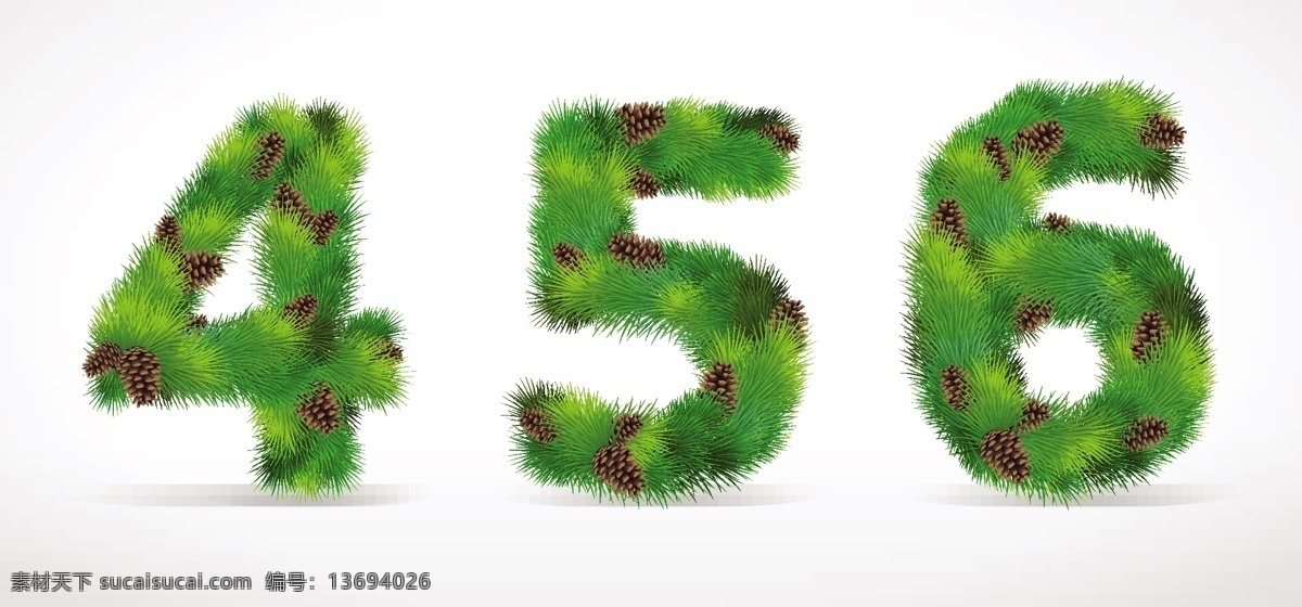 创意 圣诞树 字母 数字 矢量 集 圣诞 树 矢量节日 矢量图 其他矢量图