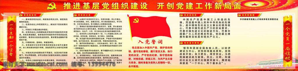 党建 权利 义务 誓词 路线 群像图
