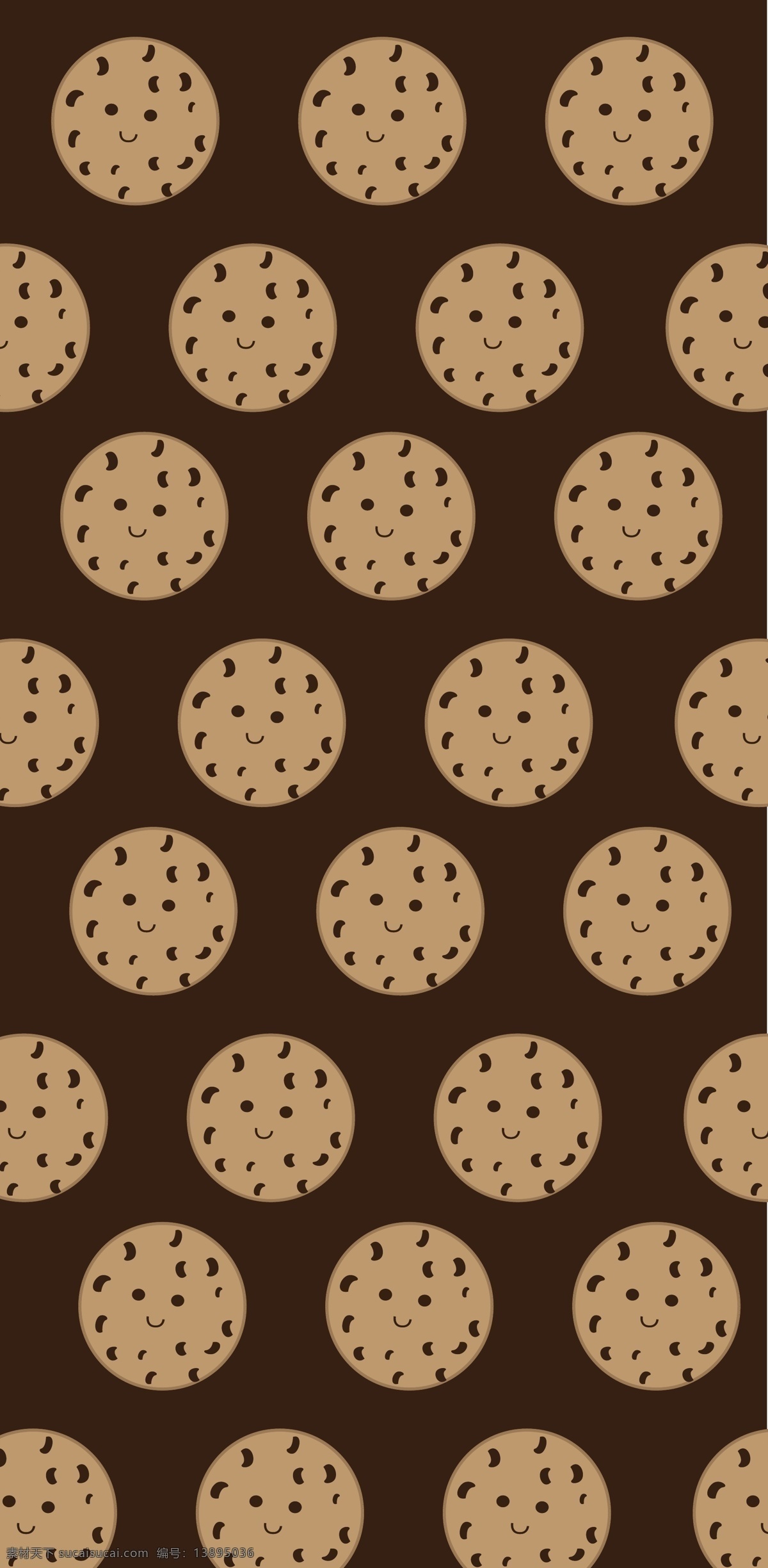 原创 平铺 抽象 拟人 曲奇 饼干 手机壳 儿童包装 平铺排列 拟人化 曲奇饼干 咖色 巧克力背景 电子机械包装
