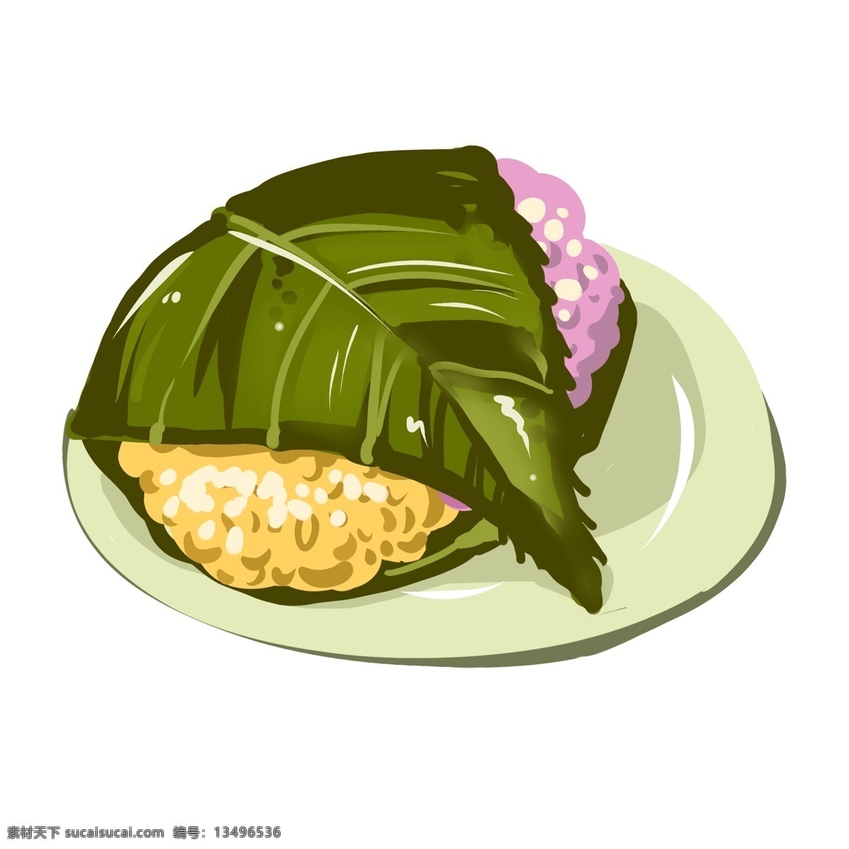 手绘 美食 食物 粽子 粽叶 荷叶 饭 荷叶饭