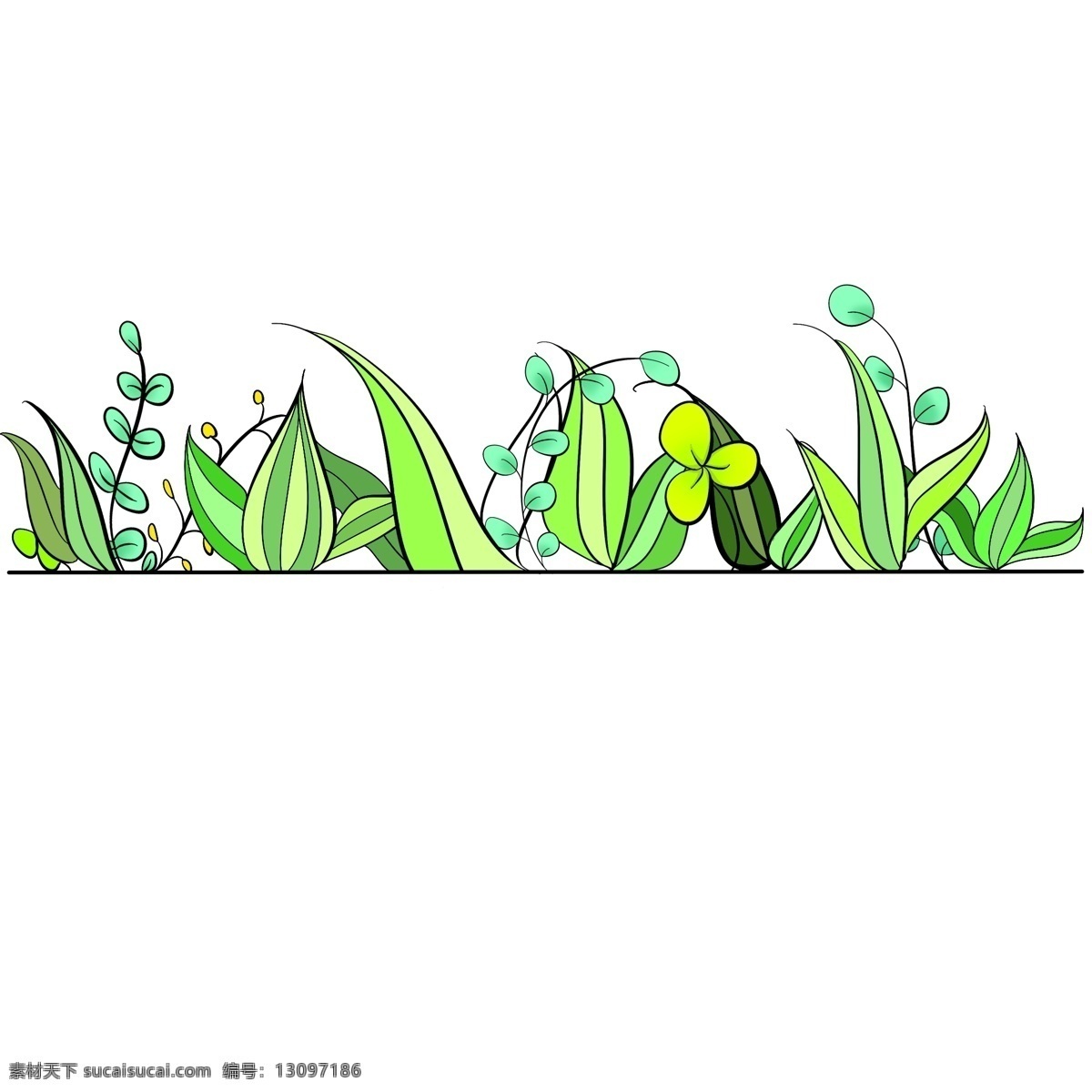 叶子 分割线 手绘 插画 叶子分割线 手绘分割线 卡通分割线 分割线装饰 植物分割线 创意分割线 春天