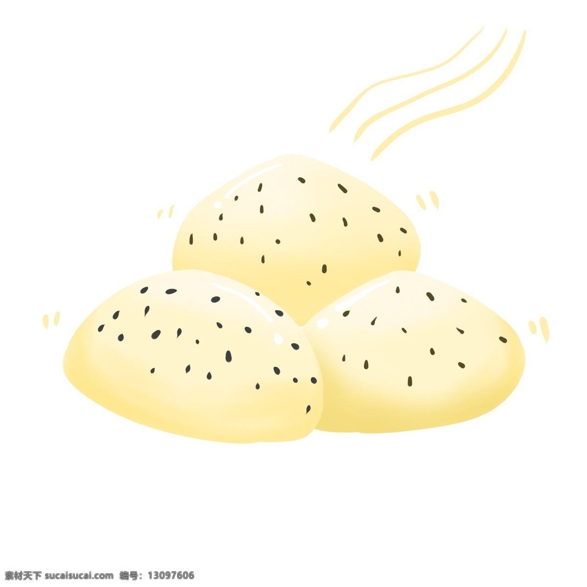 面点 生 煎 包 面包 生煎包 清新 可爱 免抠