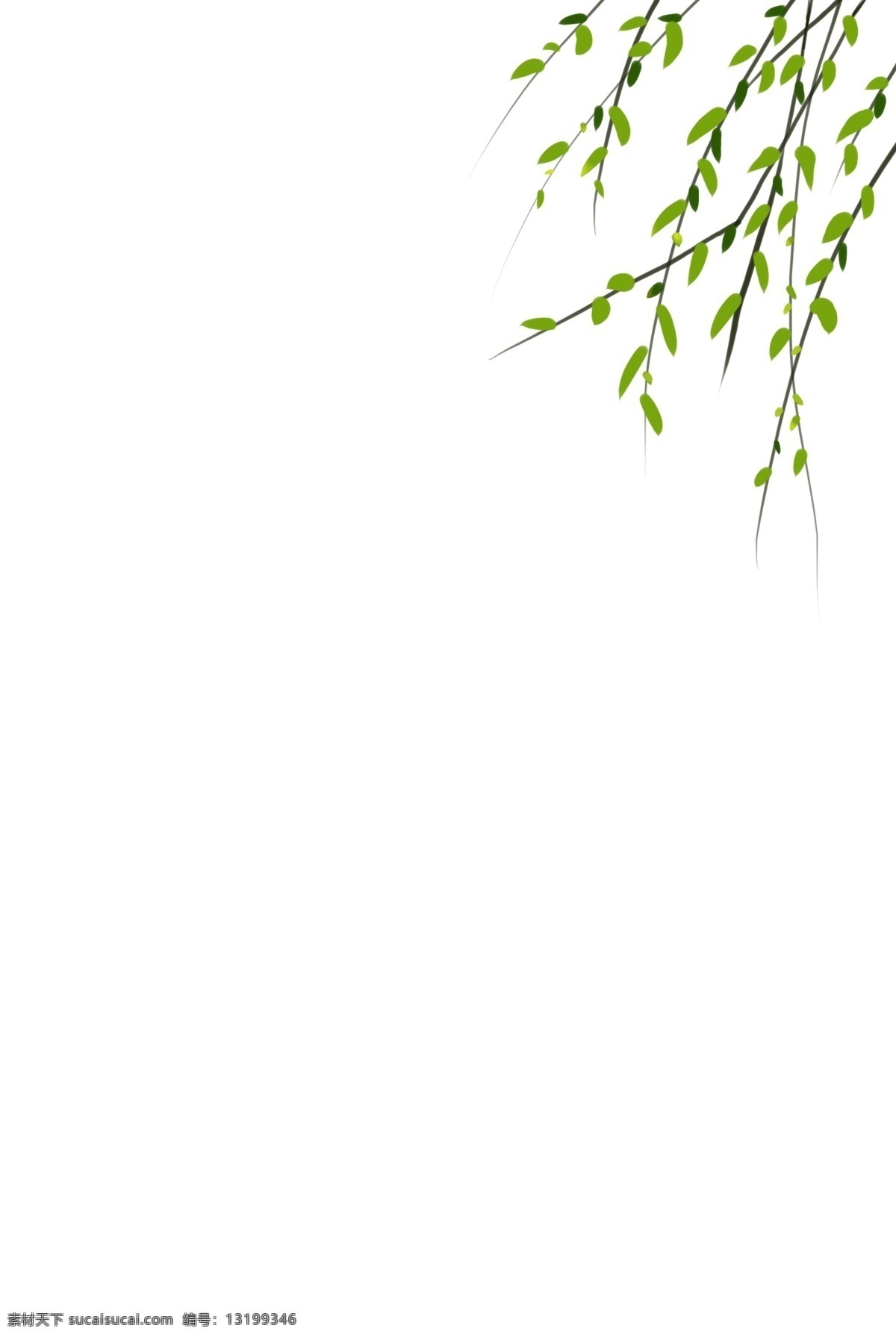 清明节 漂浮 柳叶 手绘 漂浮柳叶 柳树 手绘风吹柳叶 清明节装饰 柳枝 柳条 清明节海报