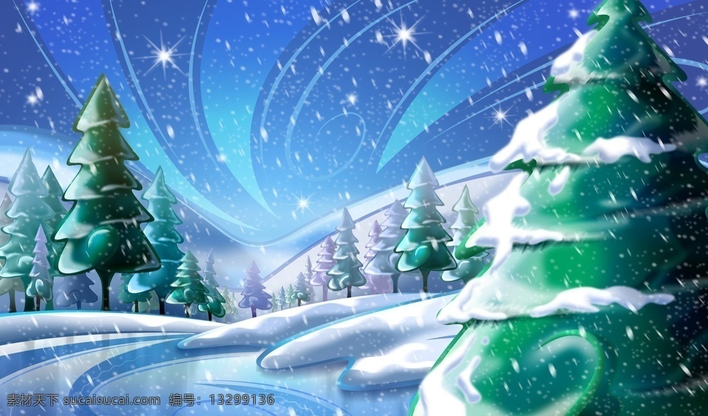 高清 创意 手绘 卡通 冬季 雪人 插画 文化艺术