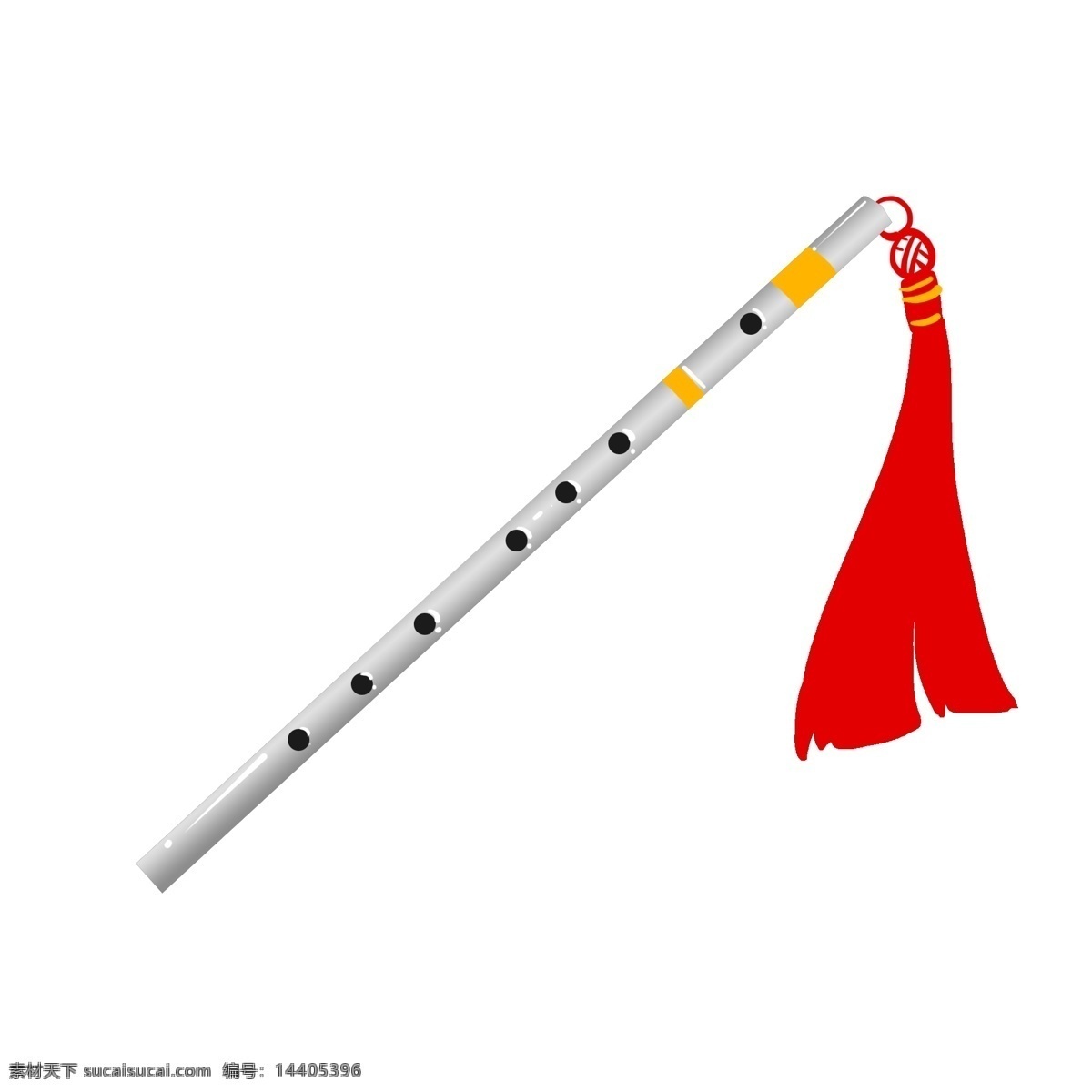 手绘 白色 长笛 插画 红色 乐器演奏 插图 黄色 白色长笛 白色长箫 乐器 手绘笛子