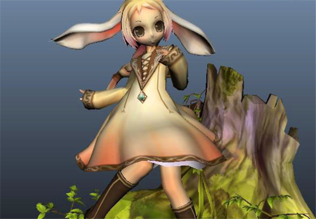 兔 女孩 游戏 模型 兔子游戏模块 兔女游戏装饰 长耳朵 网游 3d模型素材 游戏cg模型