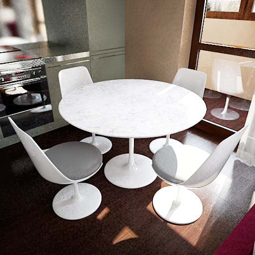 白色 桌椅 模型 3d模型 效果图 桌子 椅子 模型素材 3d渲染