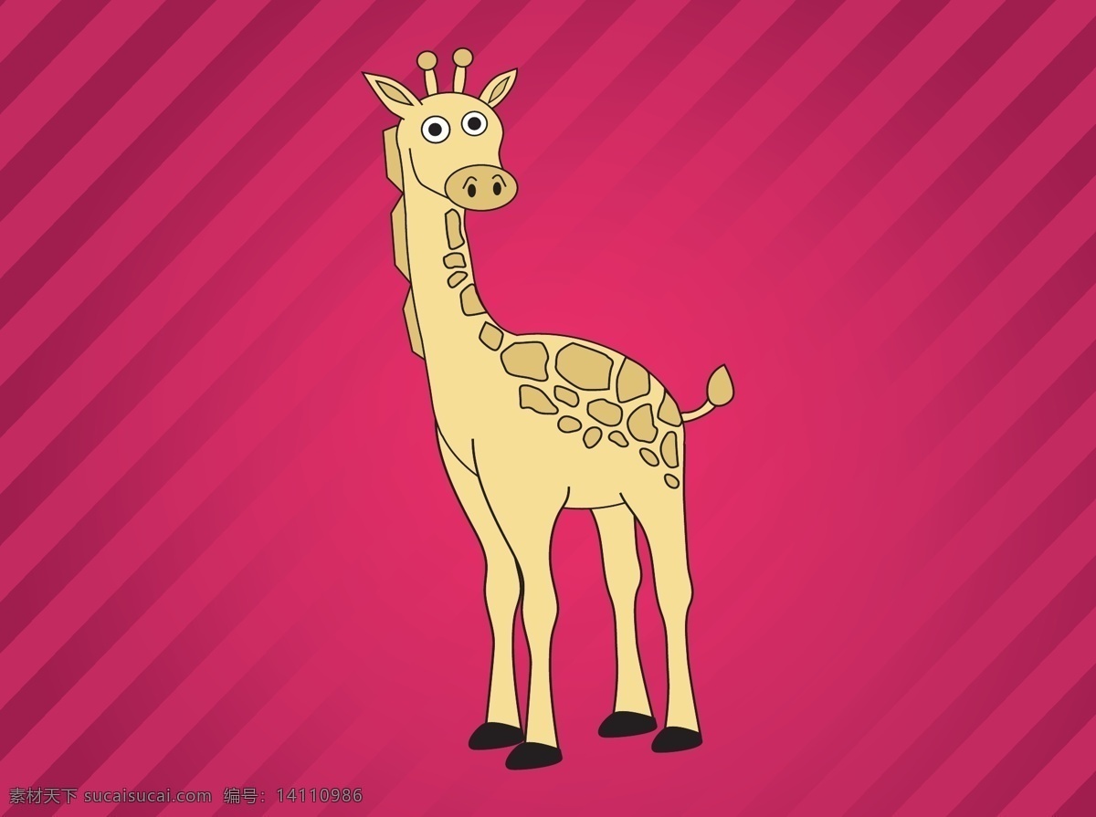 卡通 长颈鹿 长颈鹿素材 动物 野生动物 卡通动物 红色