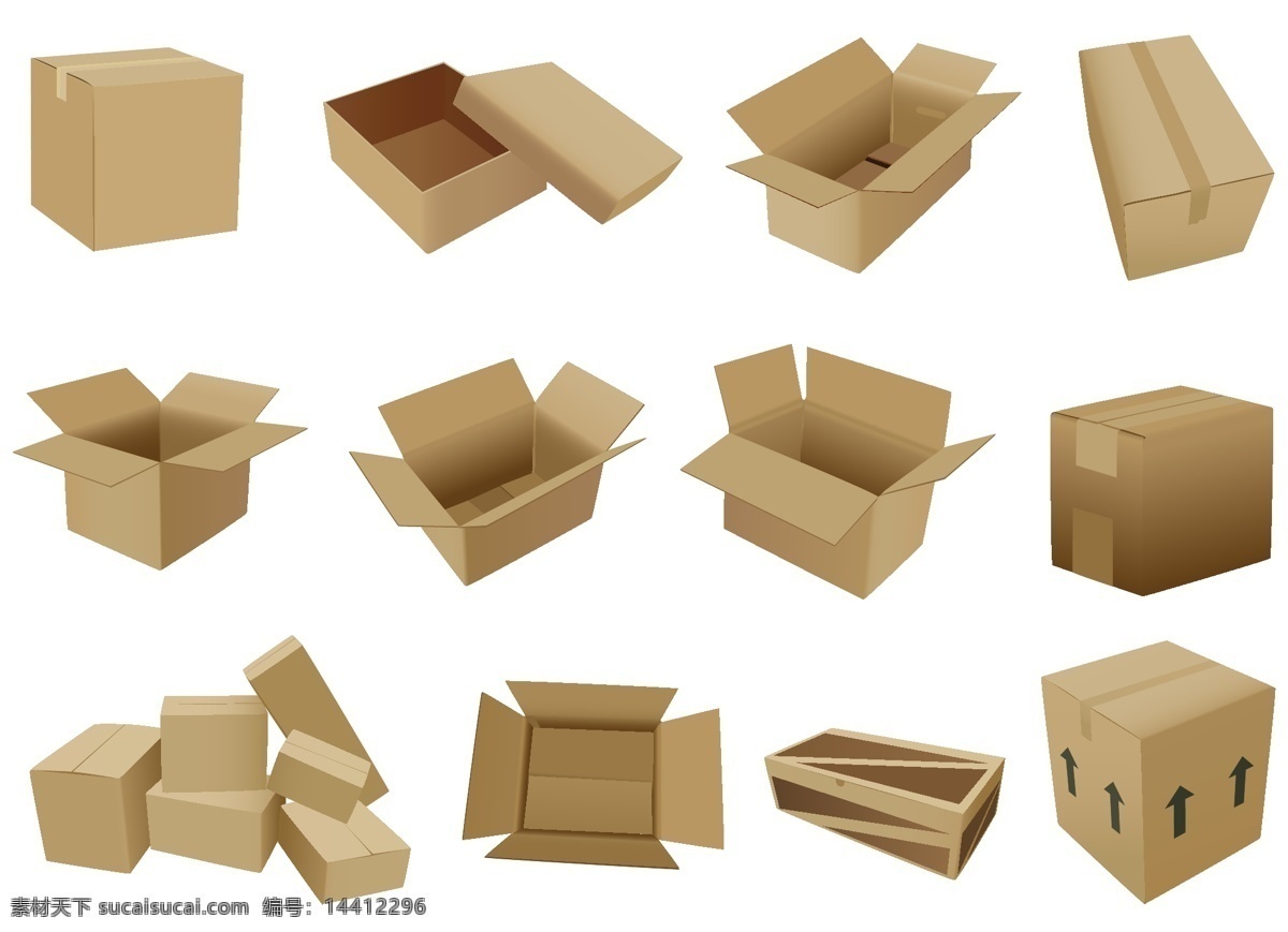 纸箱 纸盒 矢量 包装 大规模的 矢量图 其他矢量图