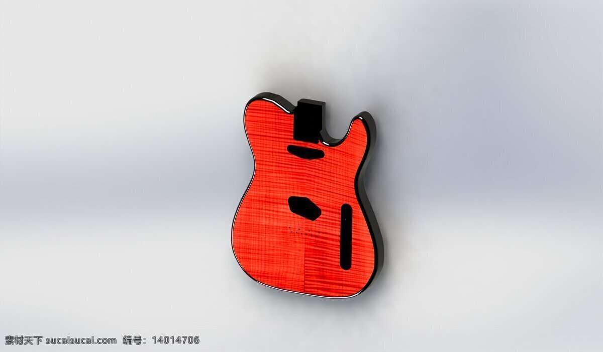 樱桃 红 火焰 前 telecaster 身体 挡泥板 吉他 3d模型素材 其他3d模型