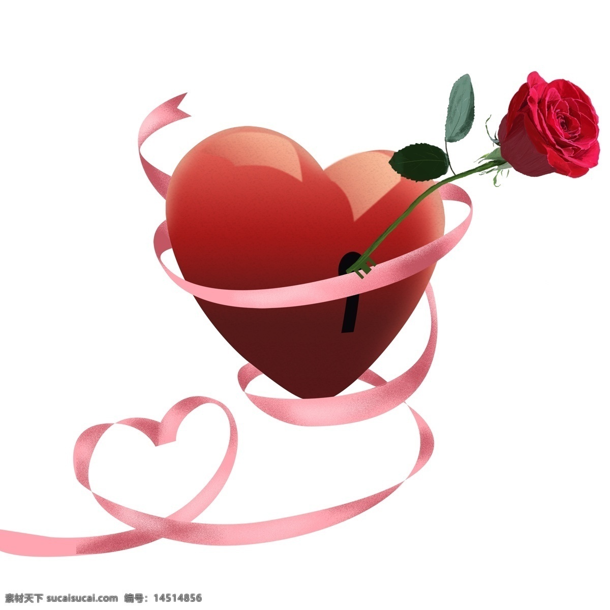 红色 玫瑰 心形 浪漫 唯美 心 爱心 情侣 情人节 渐变 几何 png元素 免抠元素 透明元素