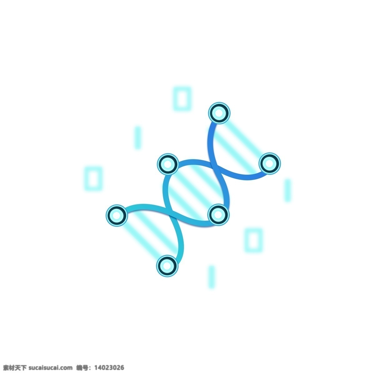 微 立体 蓝色 渐变 科技 风 人工智能 图标 元素 科技感 基因 电路 集成
